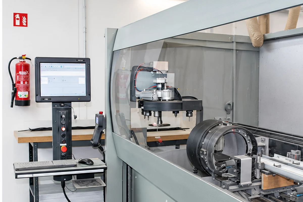 CNC-Bohr- und Fräszentrum für Aluminiumprofile in der TOWE-Fertigung