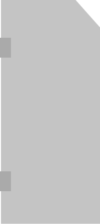 Typ TF4090S: Schamwand, hängend, 40 × 90 cm, mit abgeschrägter Ecke.