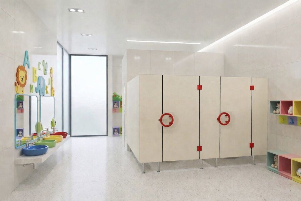 Kindergartentrennwand WC Trockenraum Feuchtraum TOWE Estex